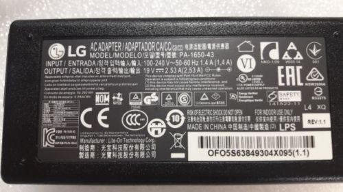 LG 19V 2.53A PA-1650-43 PC Monitor Power Supply for LG 29EA73 29EB73 AC Adapter